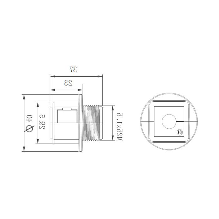 KBL cable entry system, thread specification M25x1.5, thread length 14 mm, KBL-QVT25, 047251